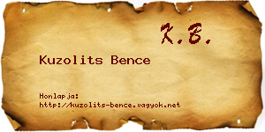 Kuzolits Bence névjegykártya
